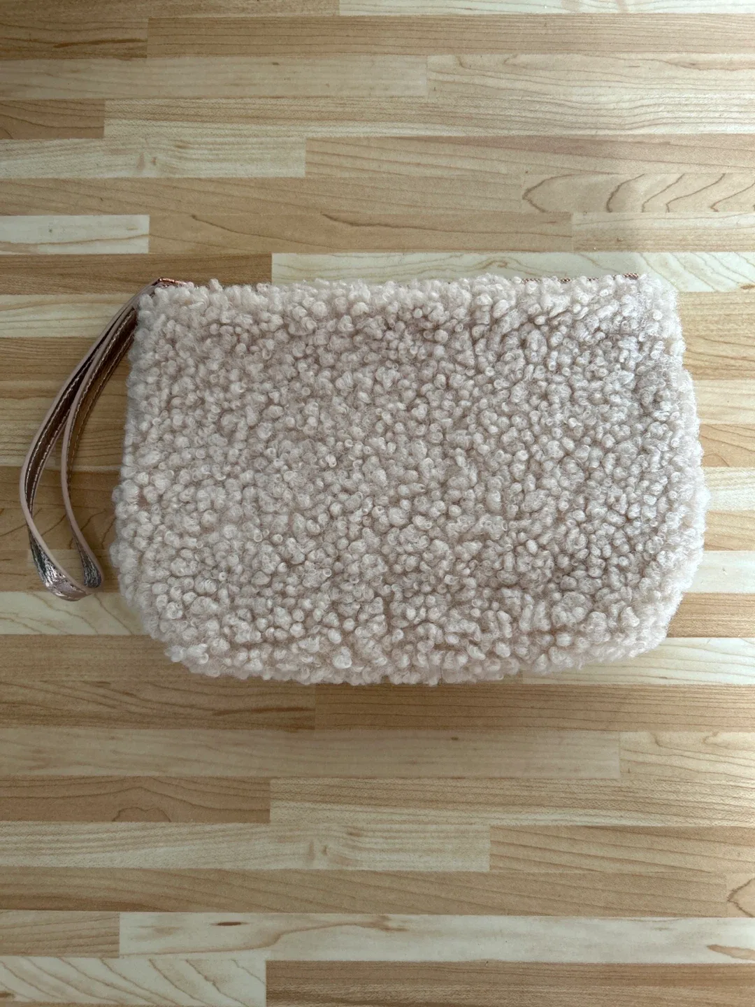 Cream Sherpa Wristlet Clutch thumbnail