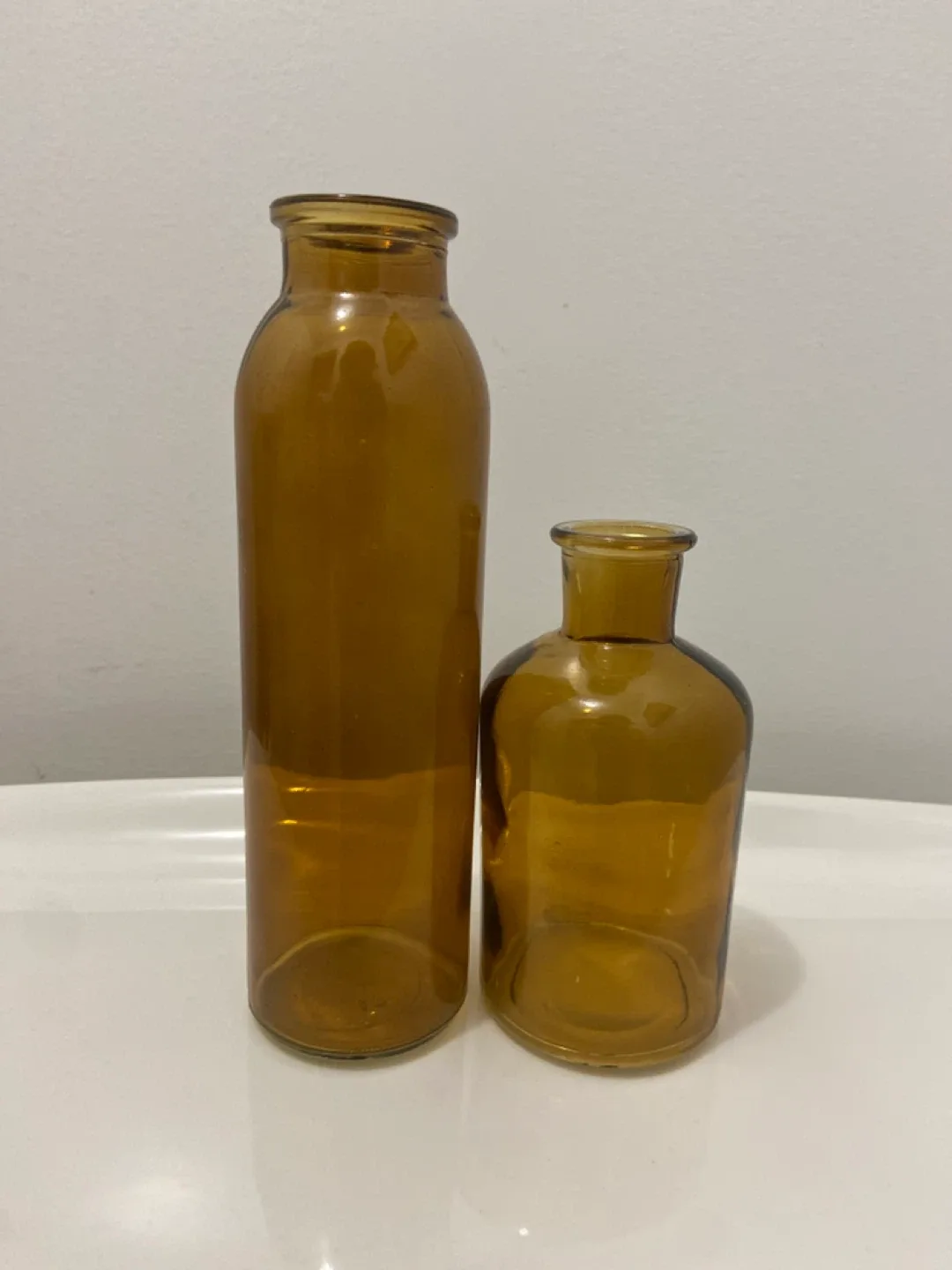 Brown Glass Vases - Set of 2 thumbnail