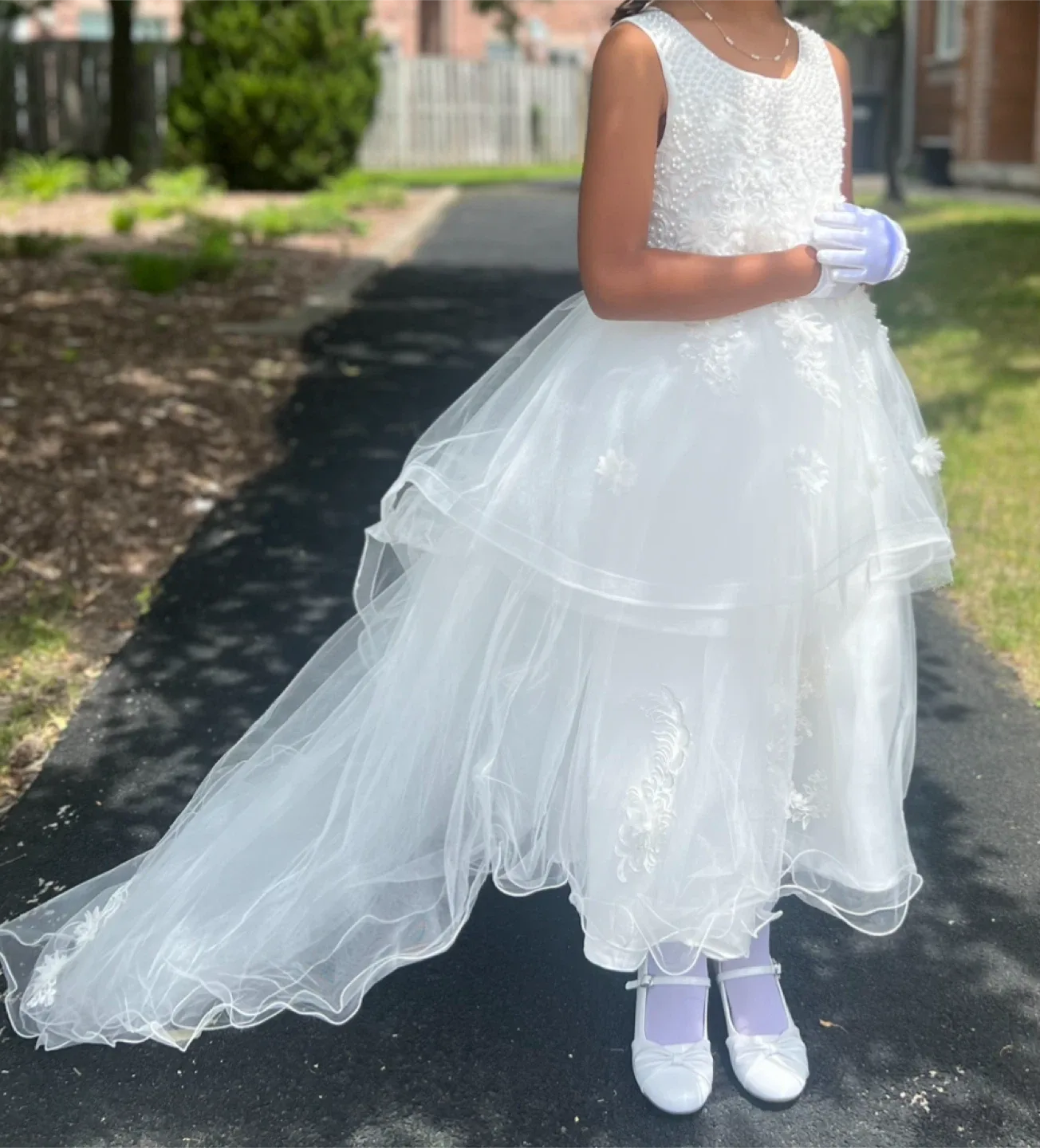 White Floral Girl Dress image indicator(6)