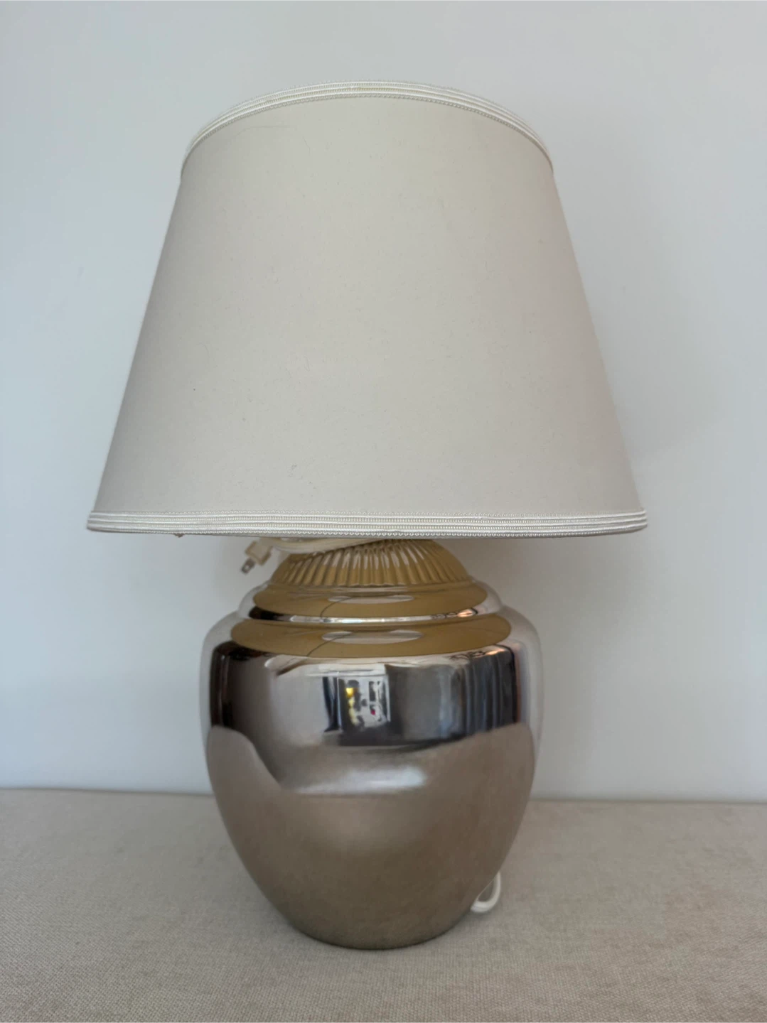 Silver Table Lamp with Shade - photo 2