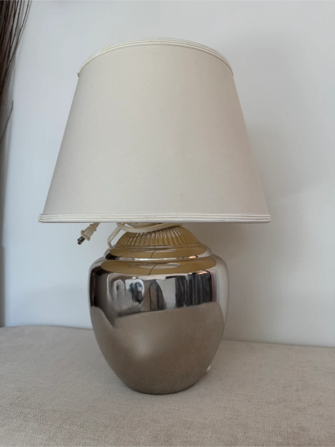 Silver Table Lamp with Shade