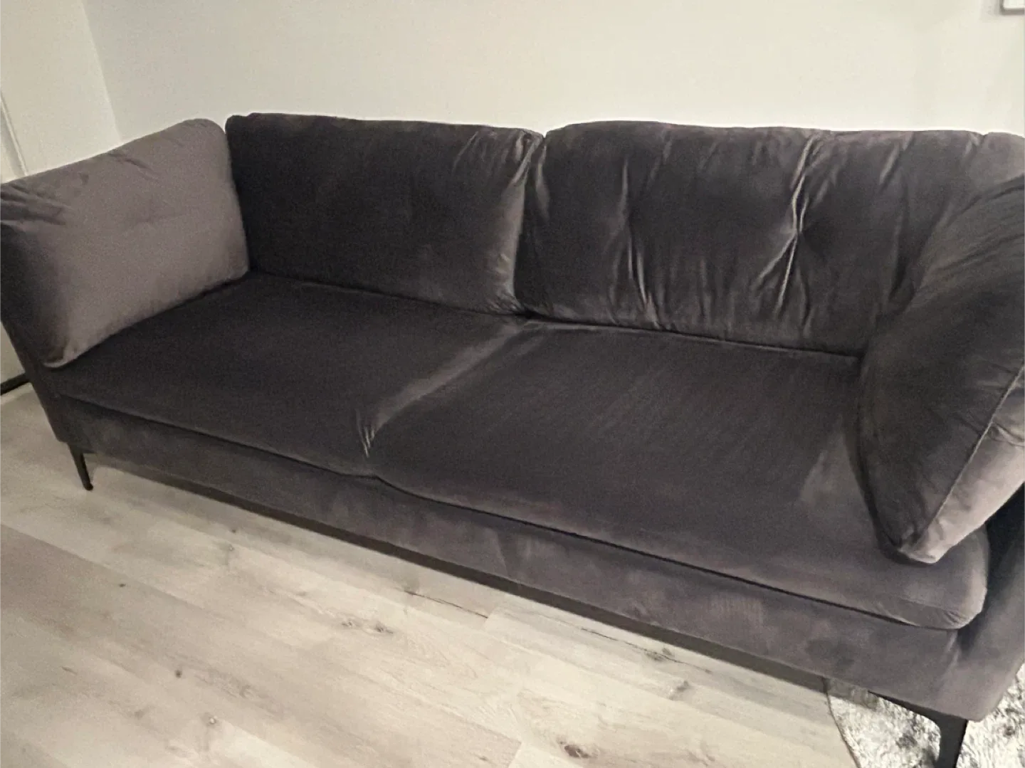 Wazo Moreno Grey Velvet Sofa image indicator(3)