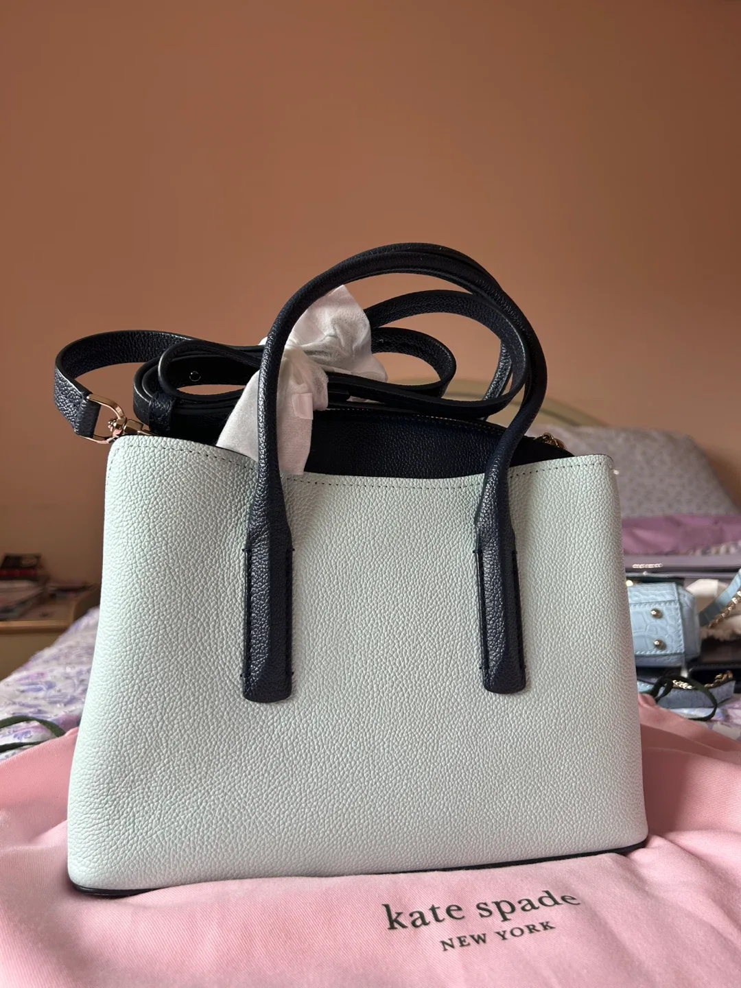Kate Spade Satchel - light blue and navy image indicator(3)