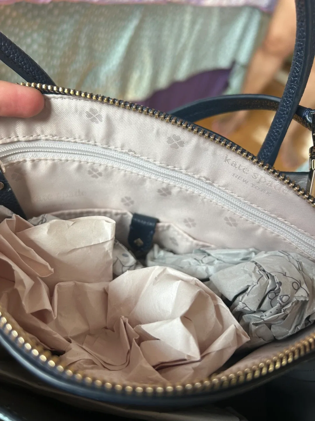 Kate Spade Satchel - light blue and navy image indicator(2)