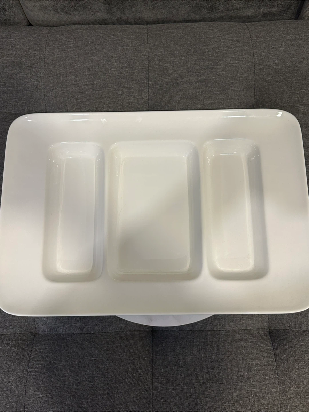 White Divided Serving Dish