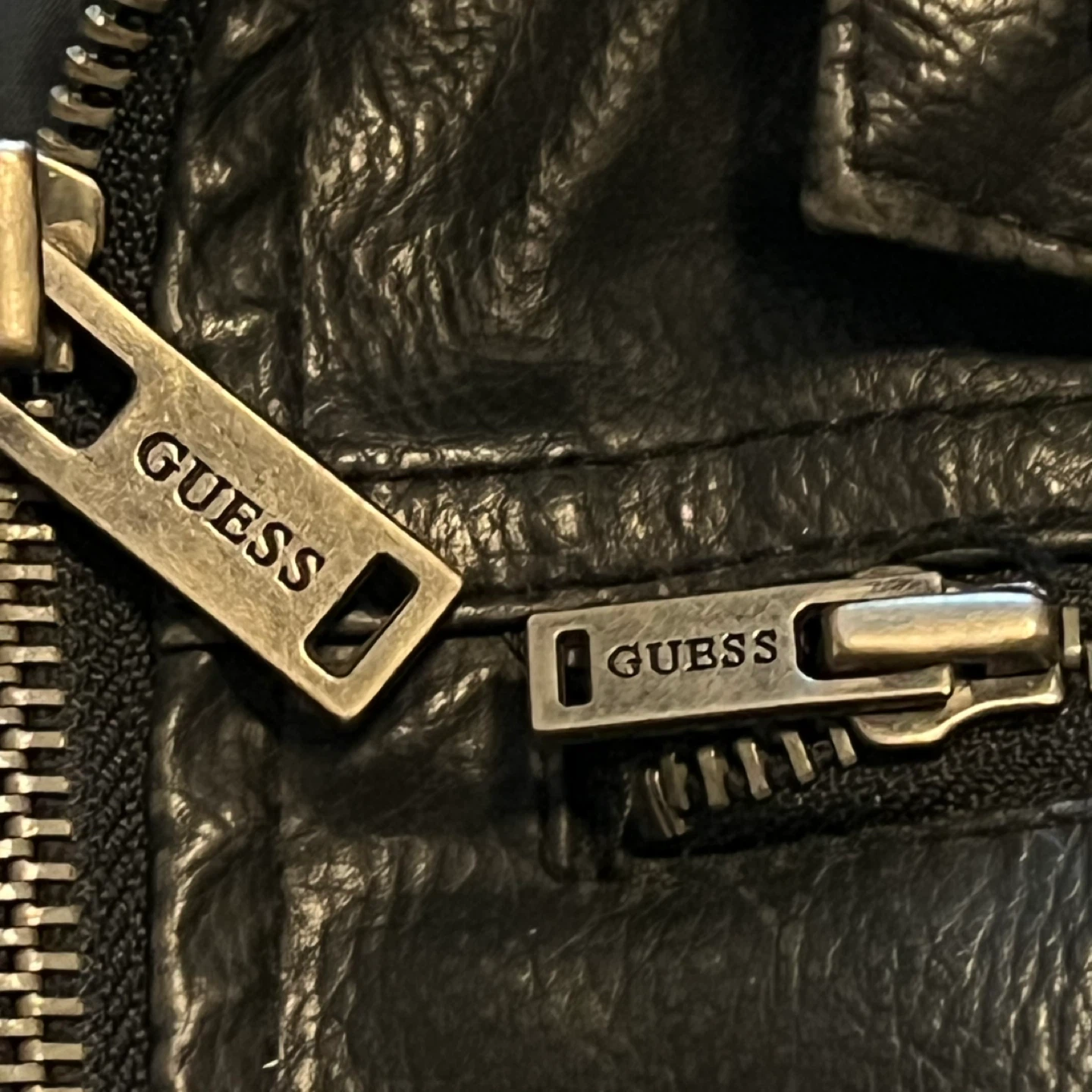 Guess Black Leather Jacket Size S - photo 4