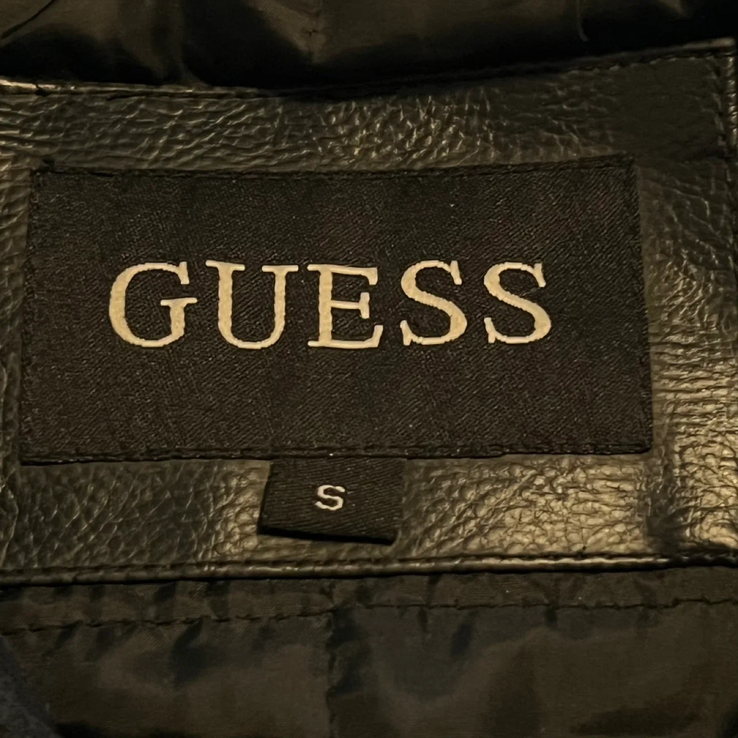 Guess Black Leather Jacket Size S image indicator(5)