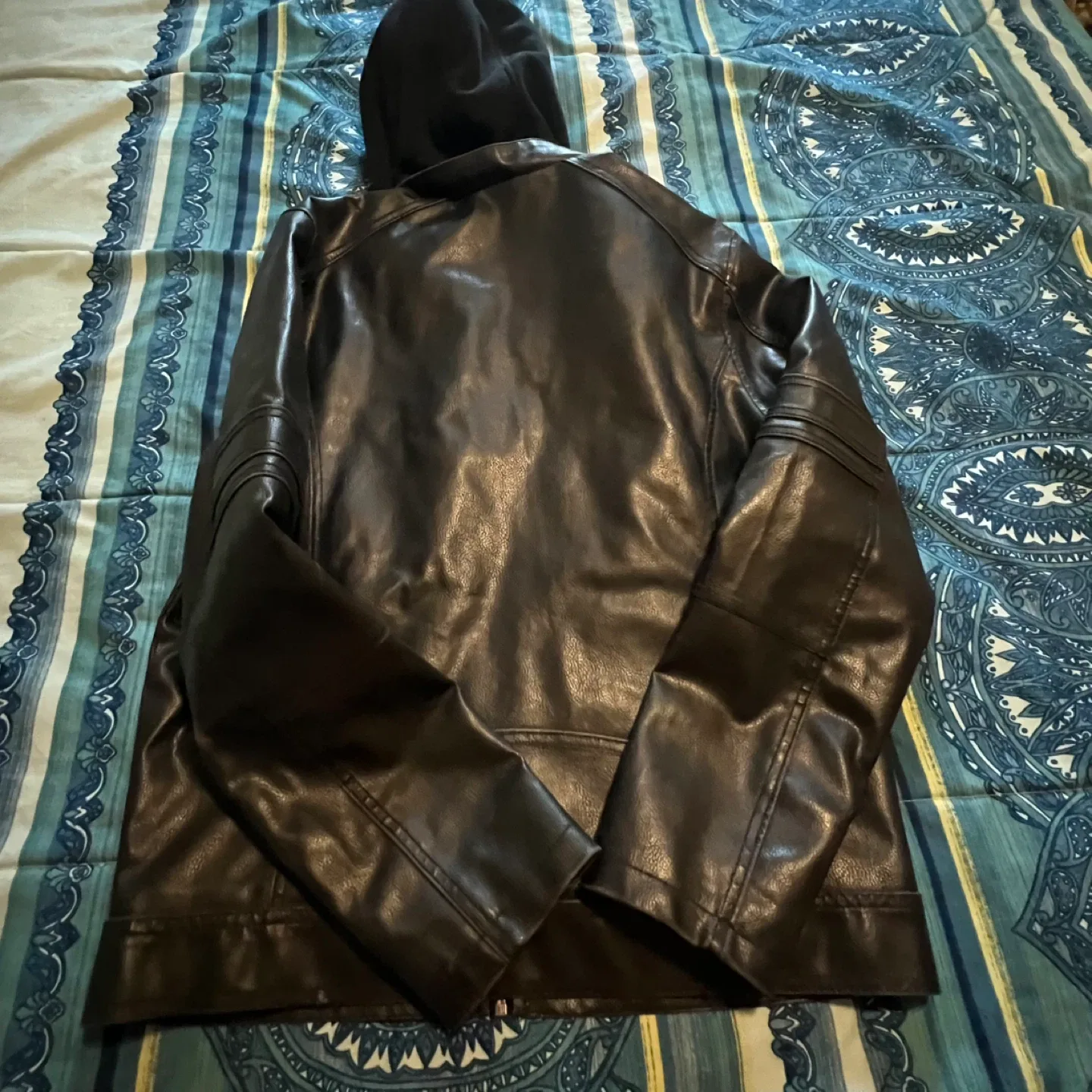 Guess Black Leather Jacket Size S image indicator(6)