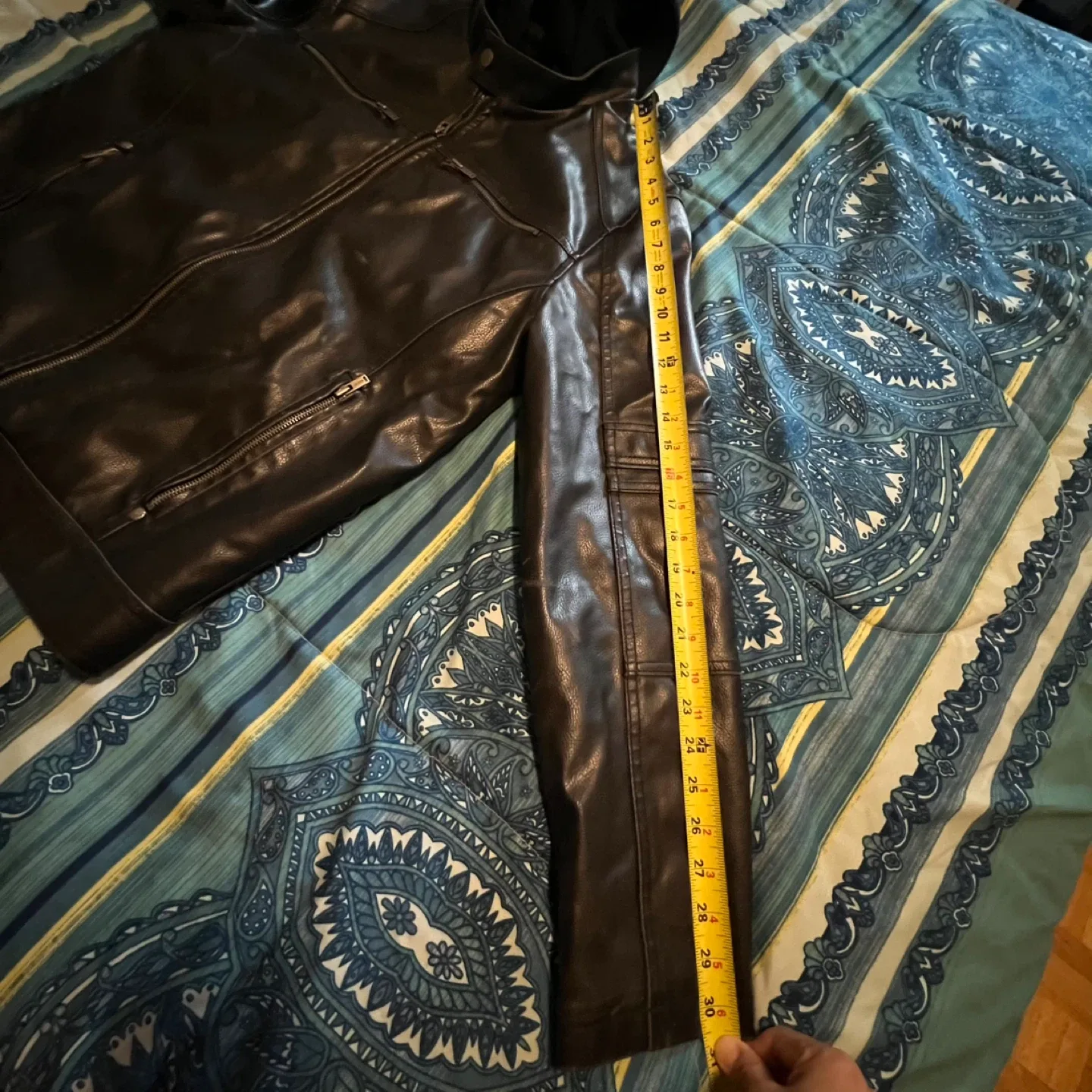 Guess Black Leather Jacket Size S image indicator(9)