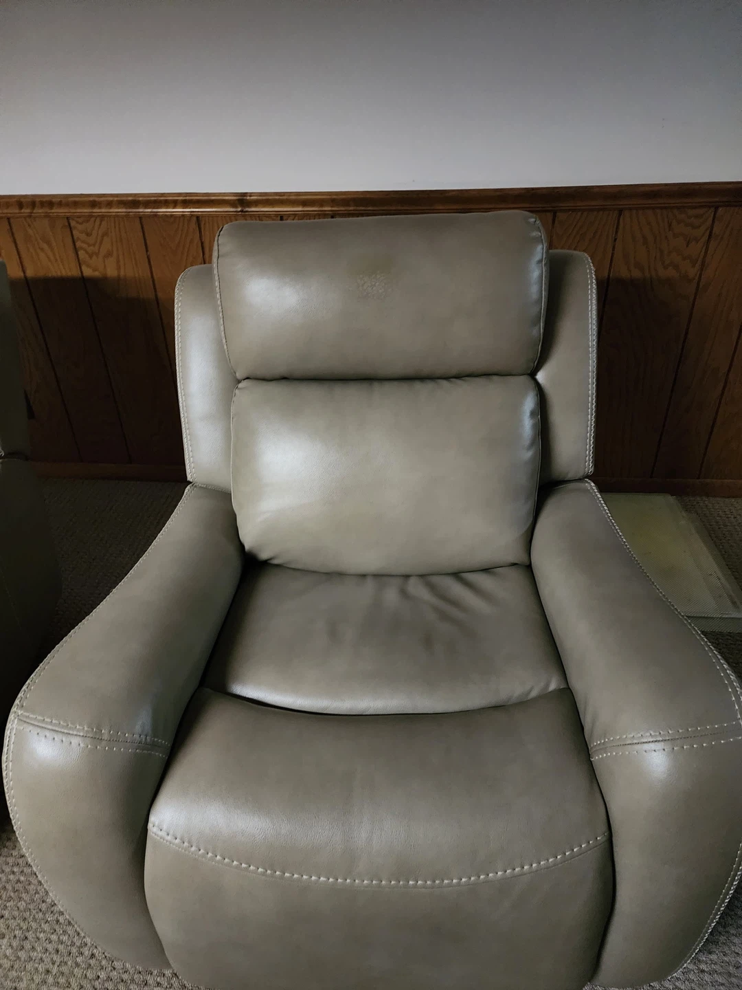 Leather Recliner Chair - Gray - photo 2