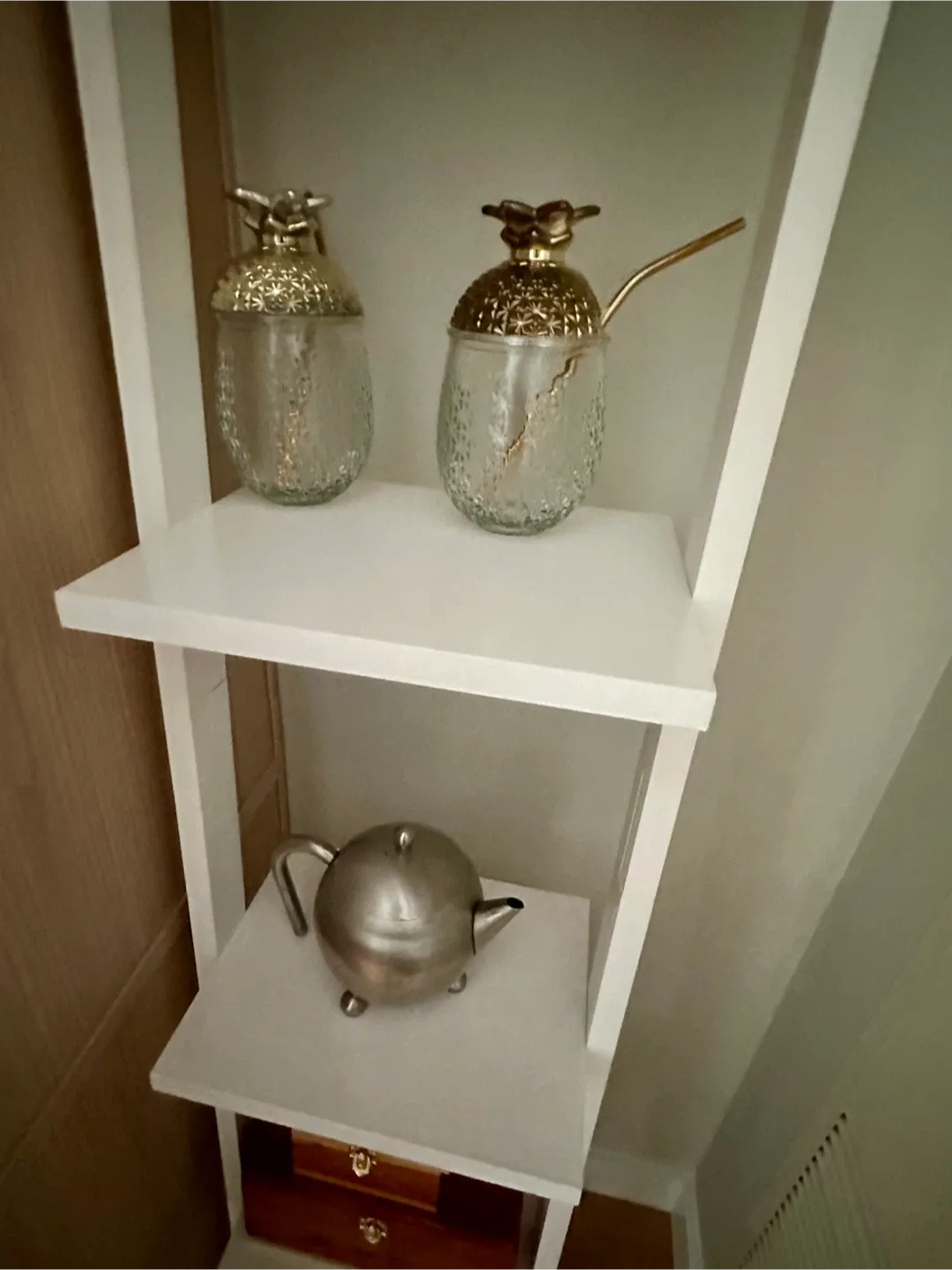 Crate & Barrel Sawyer White Leaning Bookcase image indicator(2)