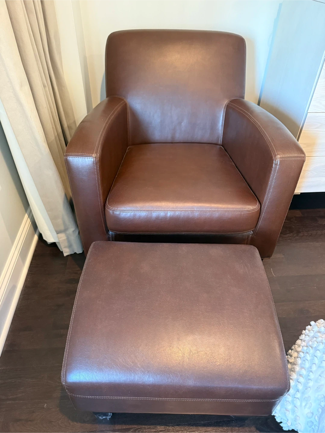 Vegan Leather Armchair & Ottoman - photo 2