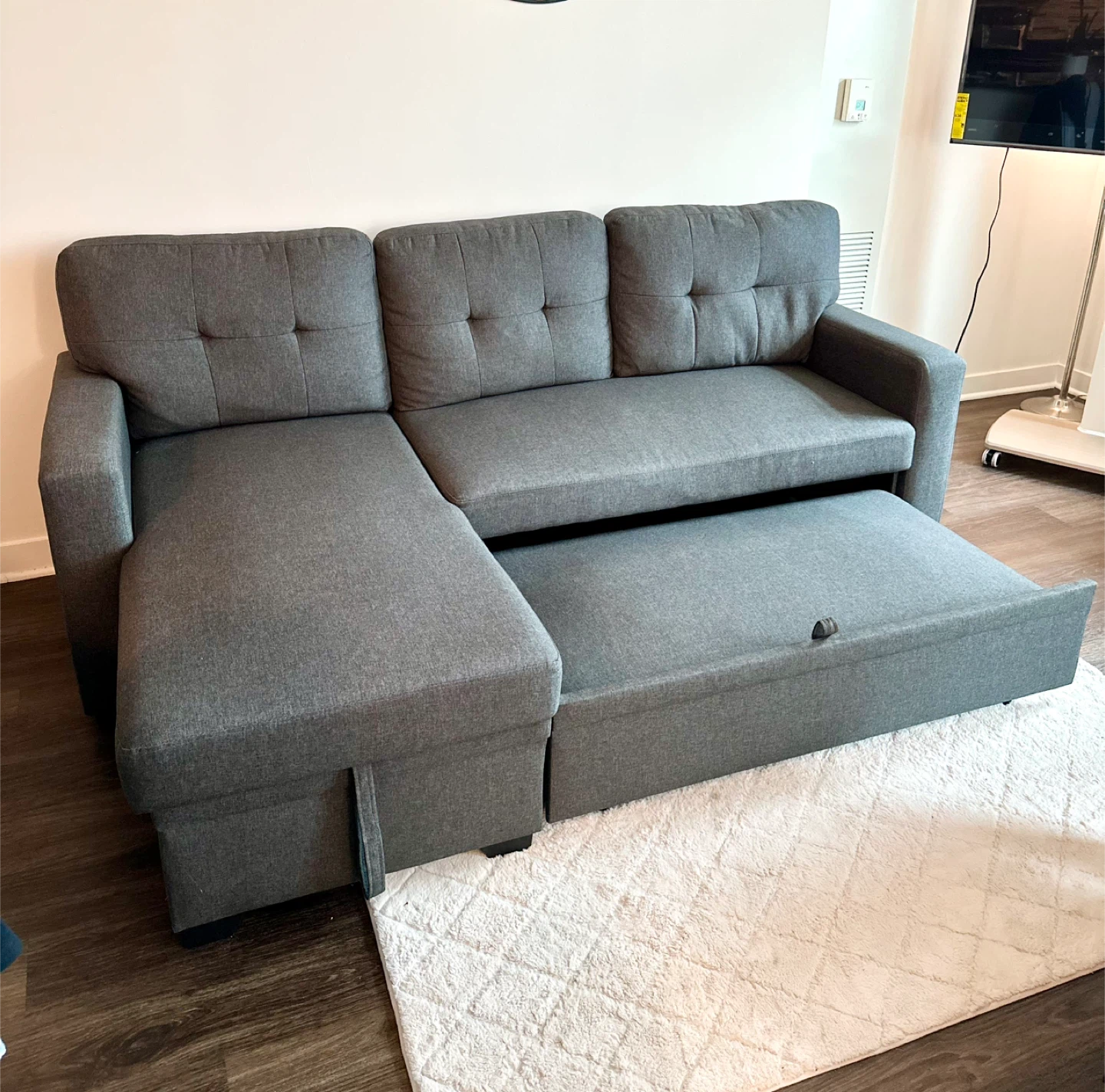 Gray Sectional Sleeper Sofa with Storage - photo 2