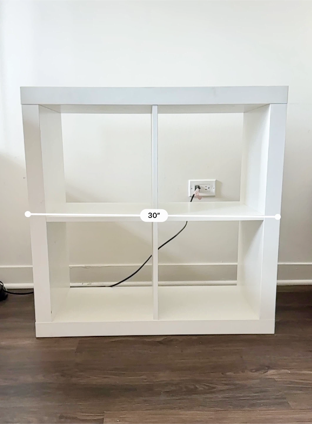 White 4-Cube Shelf Unit - photo 3
