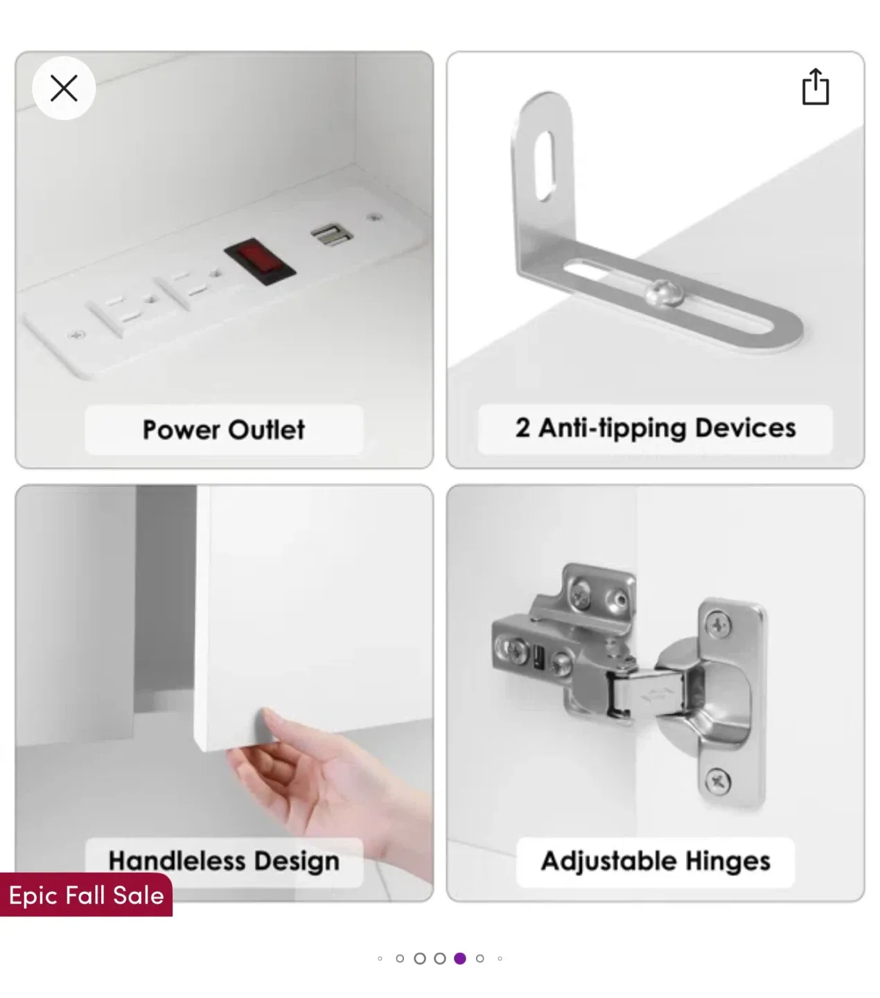 White Hall Tree with Storage Cabinet image indicator(3)