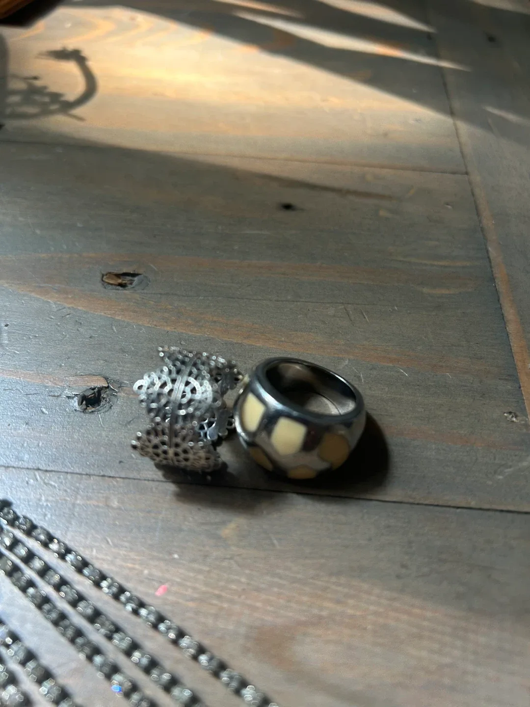 Rhinestone Dangle Earrings & Two Rings image indicator(5)