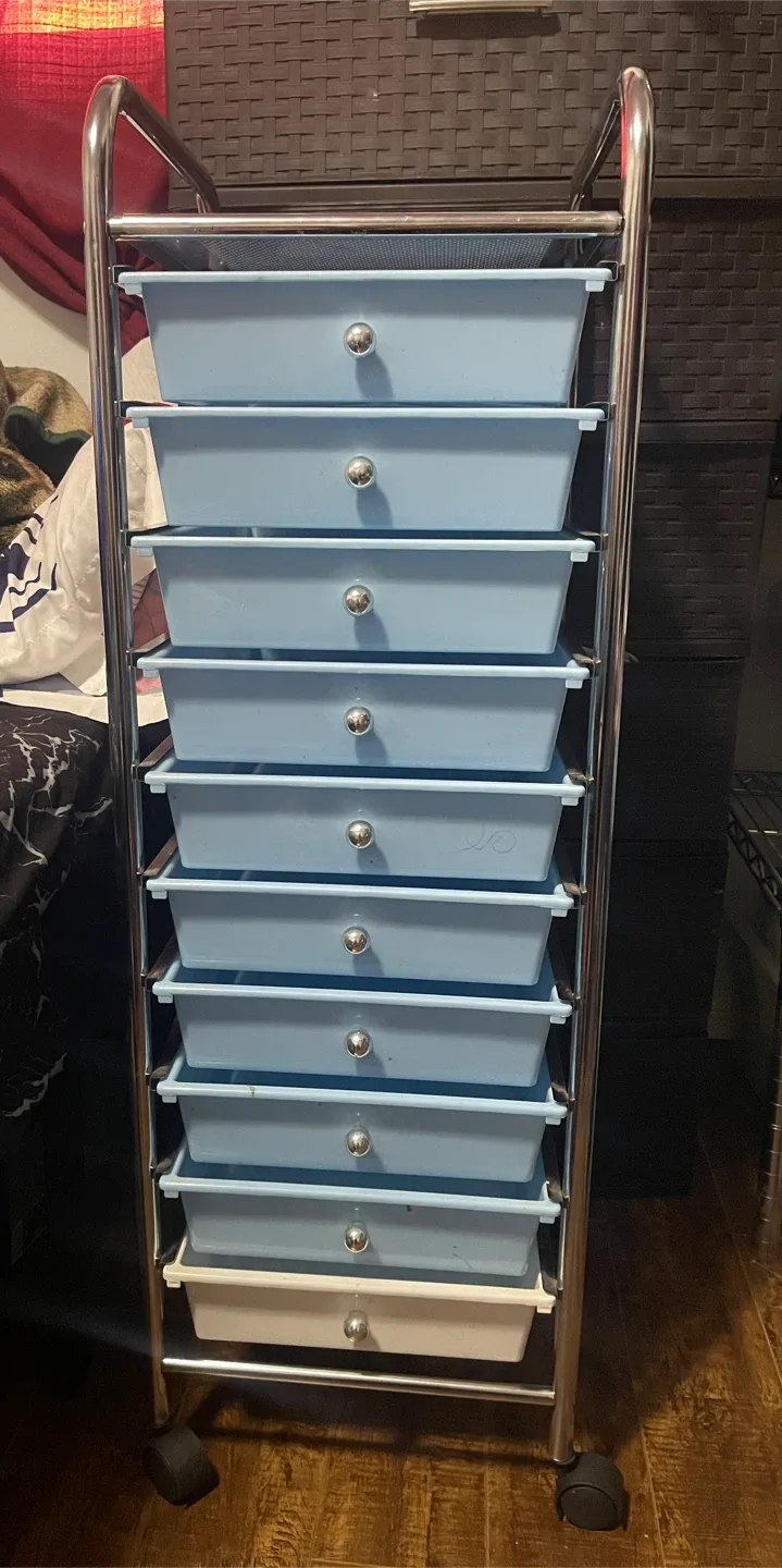 Rolling Cart with Drawers - 14"x11"x38"