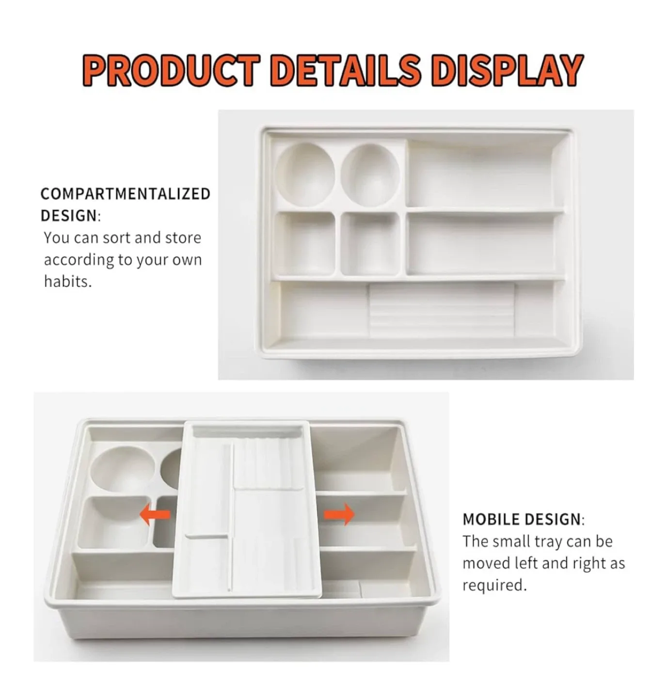 White Drawer Organizer Tray image indicator(3)