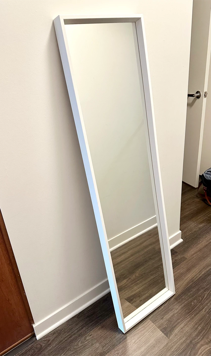 Full Length White Framed Mirror 4'11" x 15"