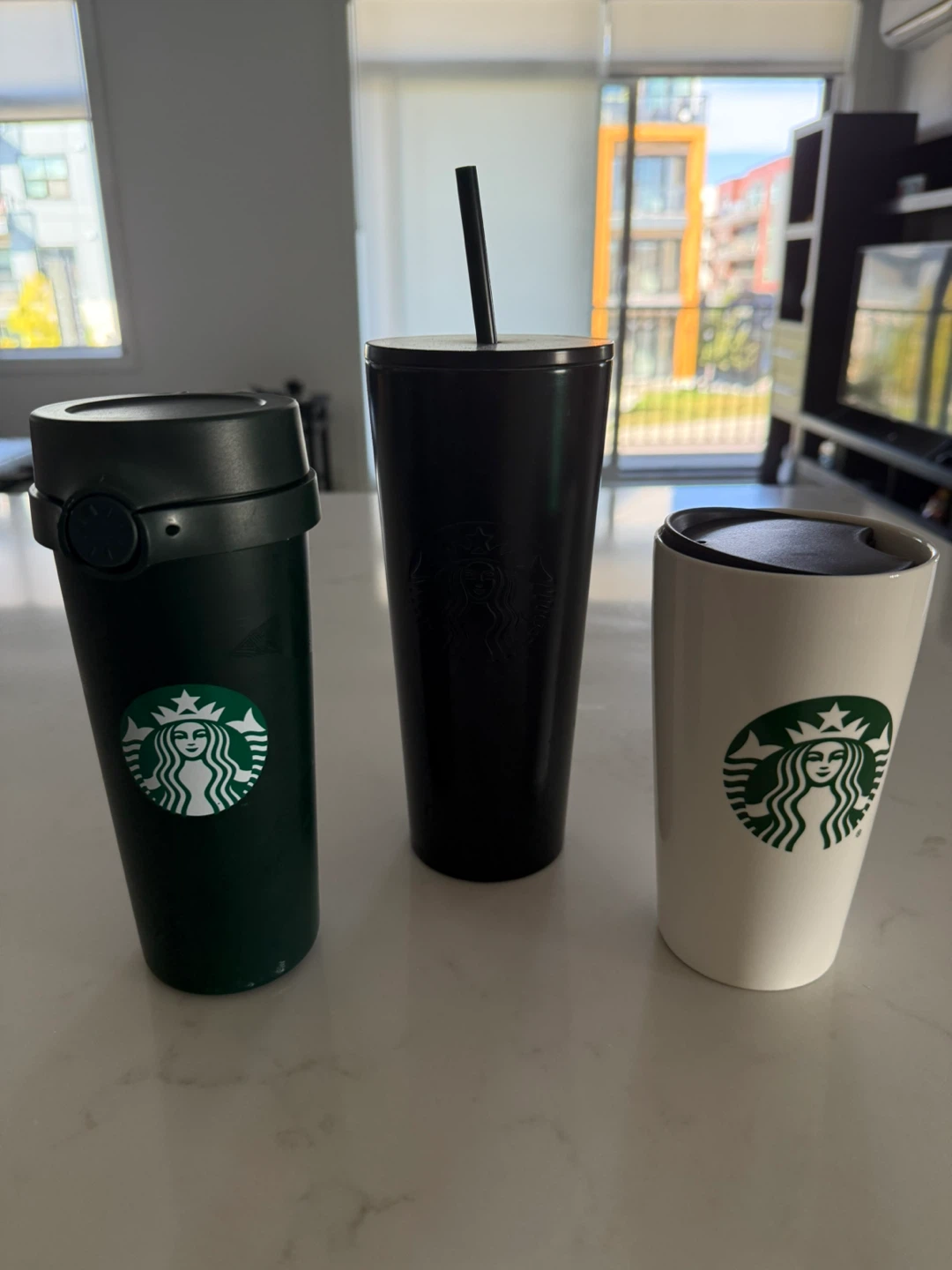 Starbucks Tumblers - Green, Black, White