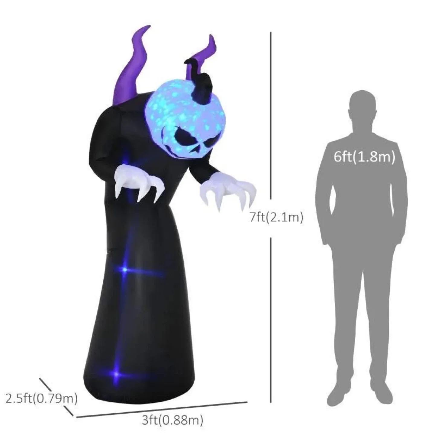 Halloween Inflatable Grim Reaper Decoration - 7ft image indicator(2)