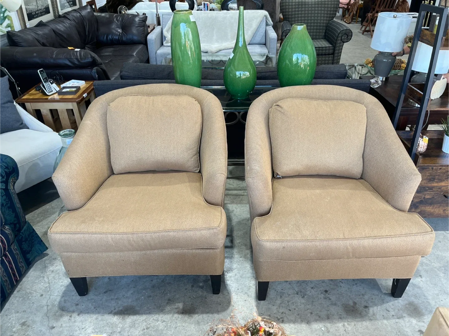 Set of 2 Accent Chairs - Beige thumbnail