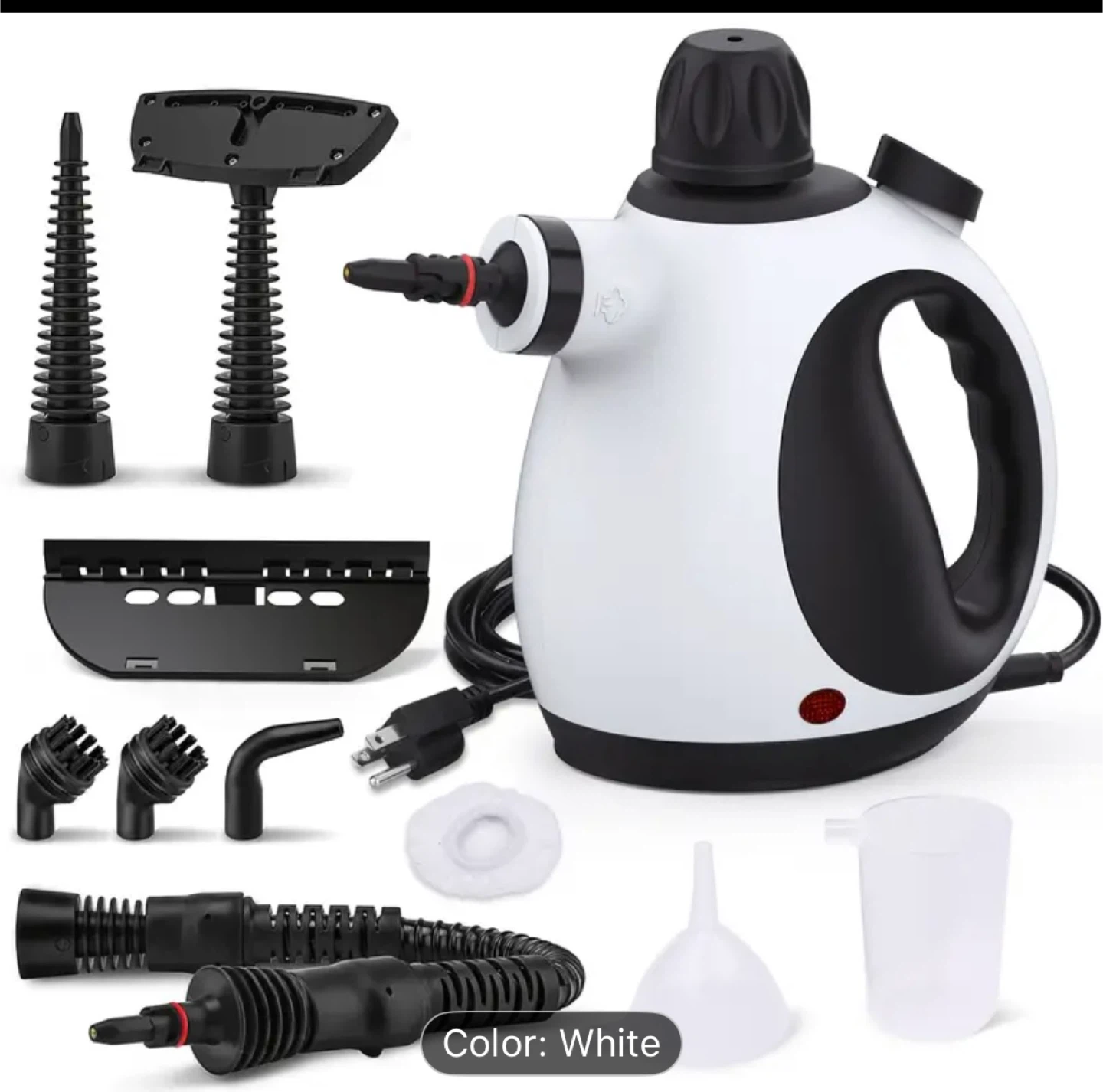 White Handheld Steam Cleaner with Accessories