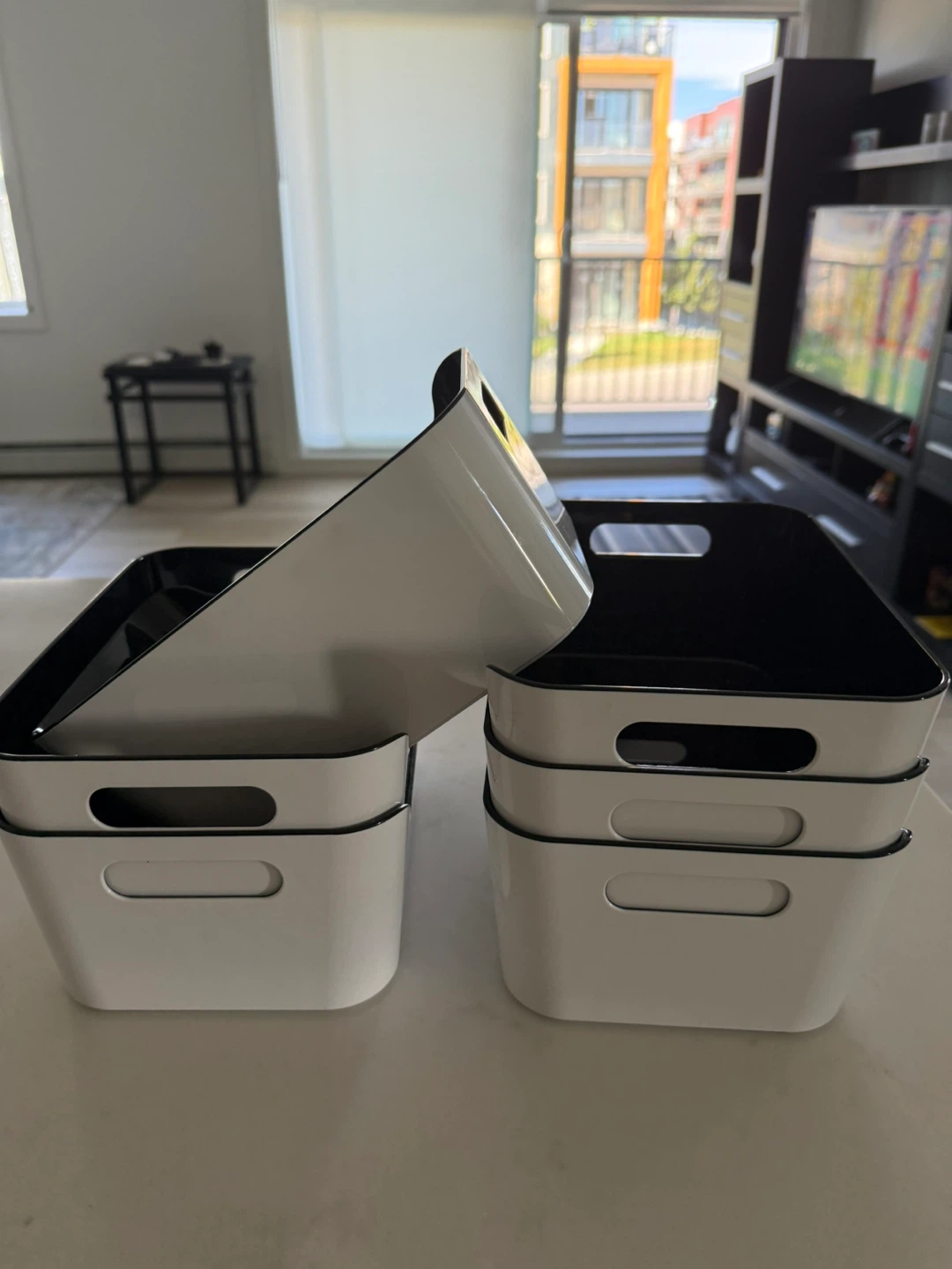 White & Black Storage Bins - Set of 6 - photo 2