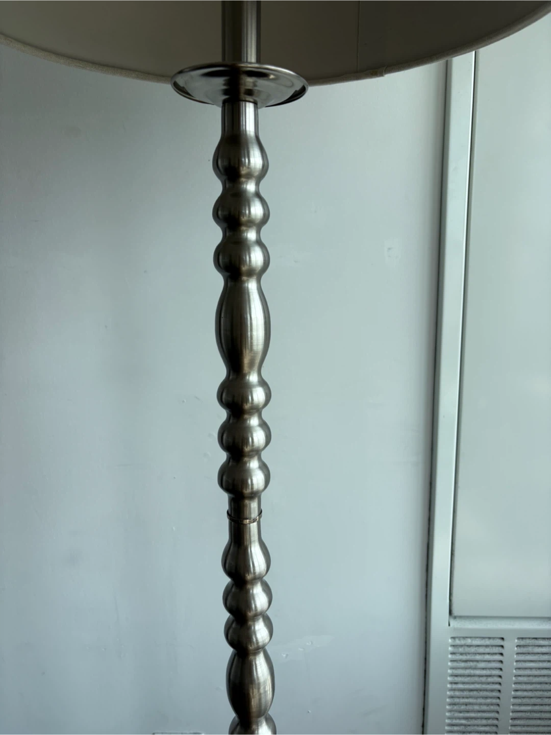 Floor Lamp - Beige Shade, Silver Base - photo 2