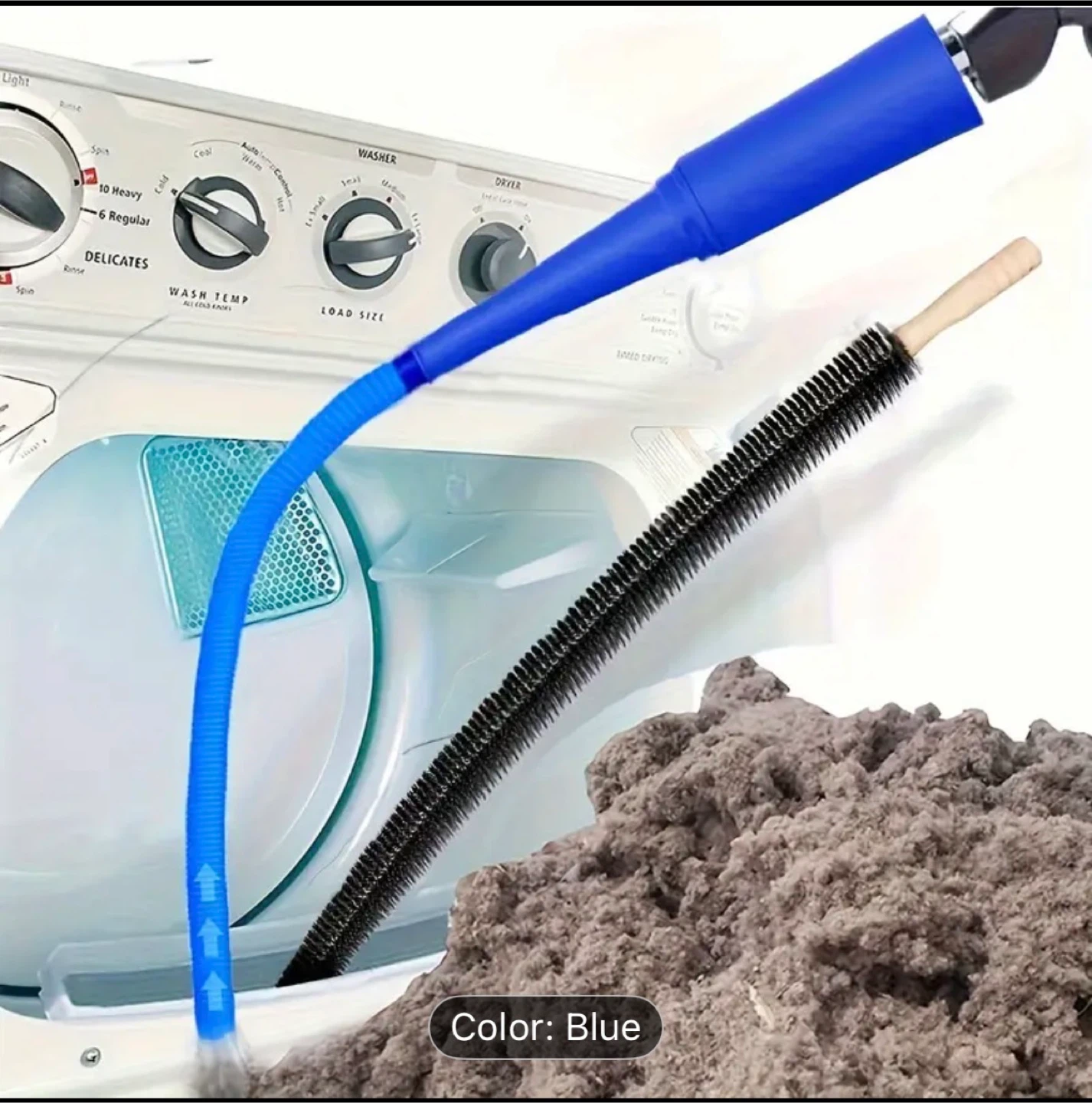 Blue Dryer Lint Brush & Vacuum Attachment