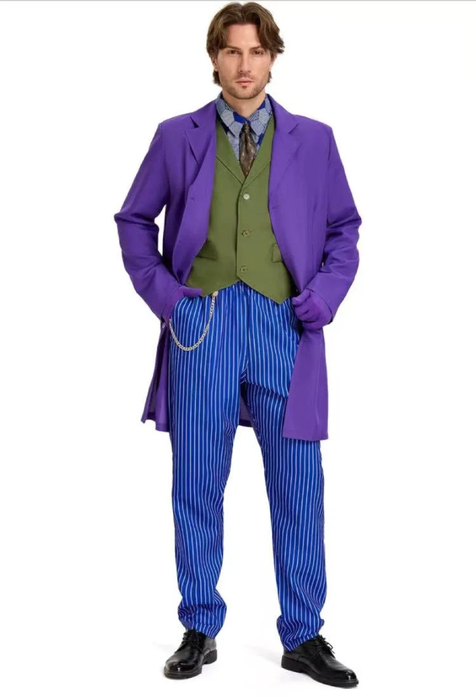 Men's Classic Purple Clown Costume - 7 Pcs Deluxe thumbnail