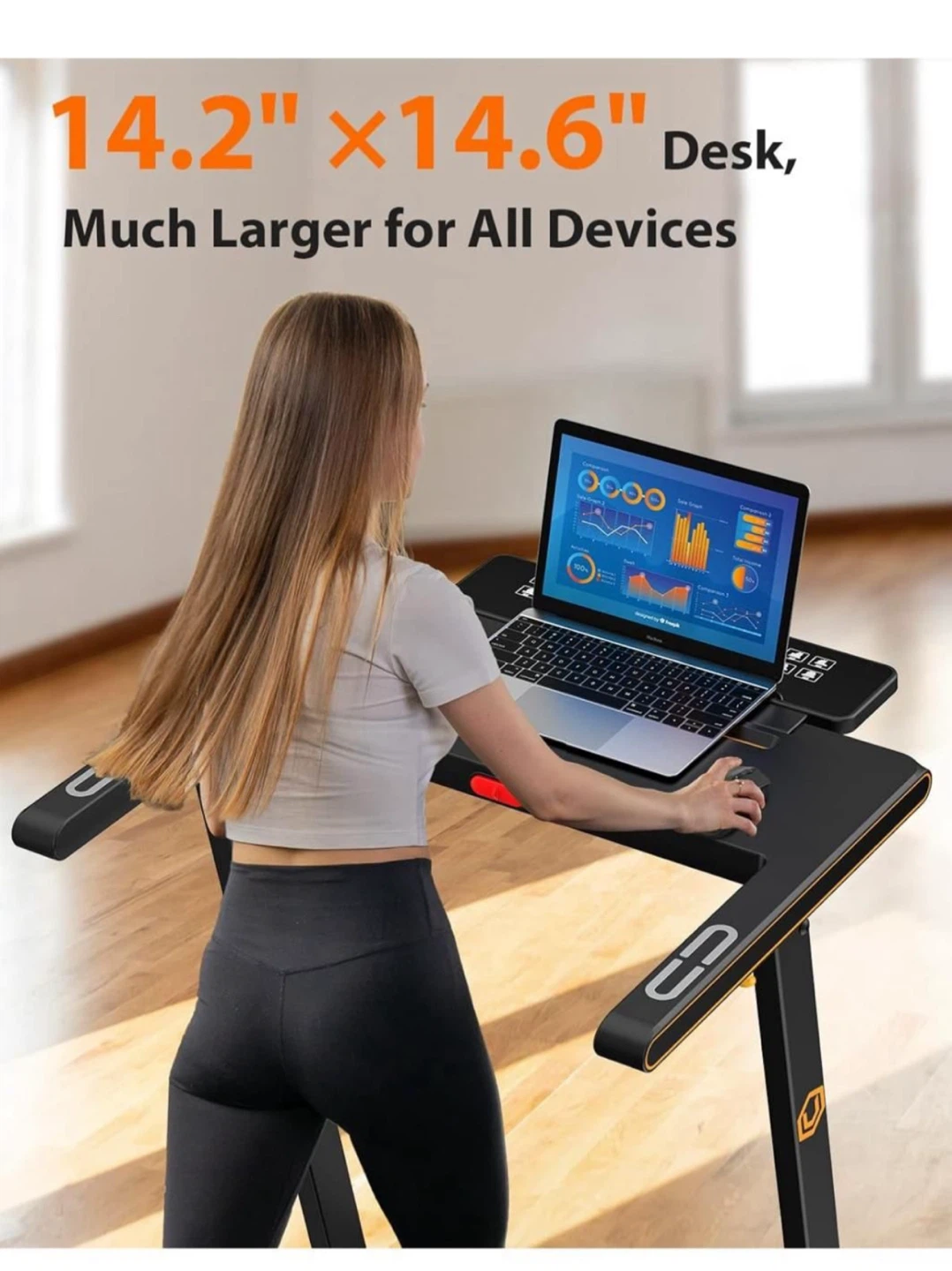 Brand New Urevos Folding Treadmill with Adjustable Monitor - photo 4