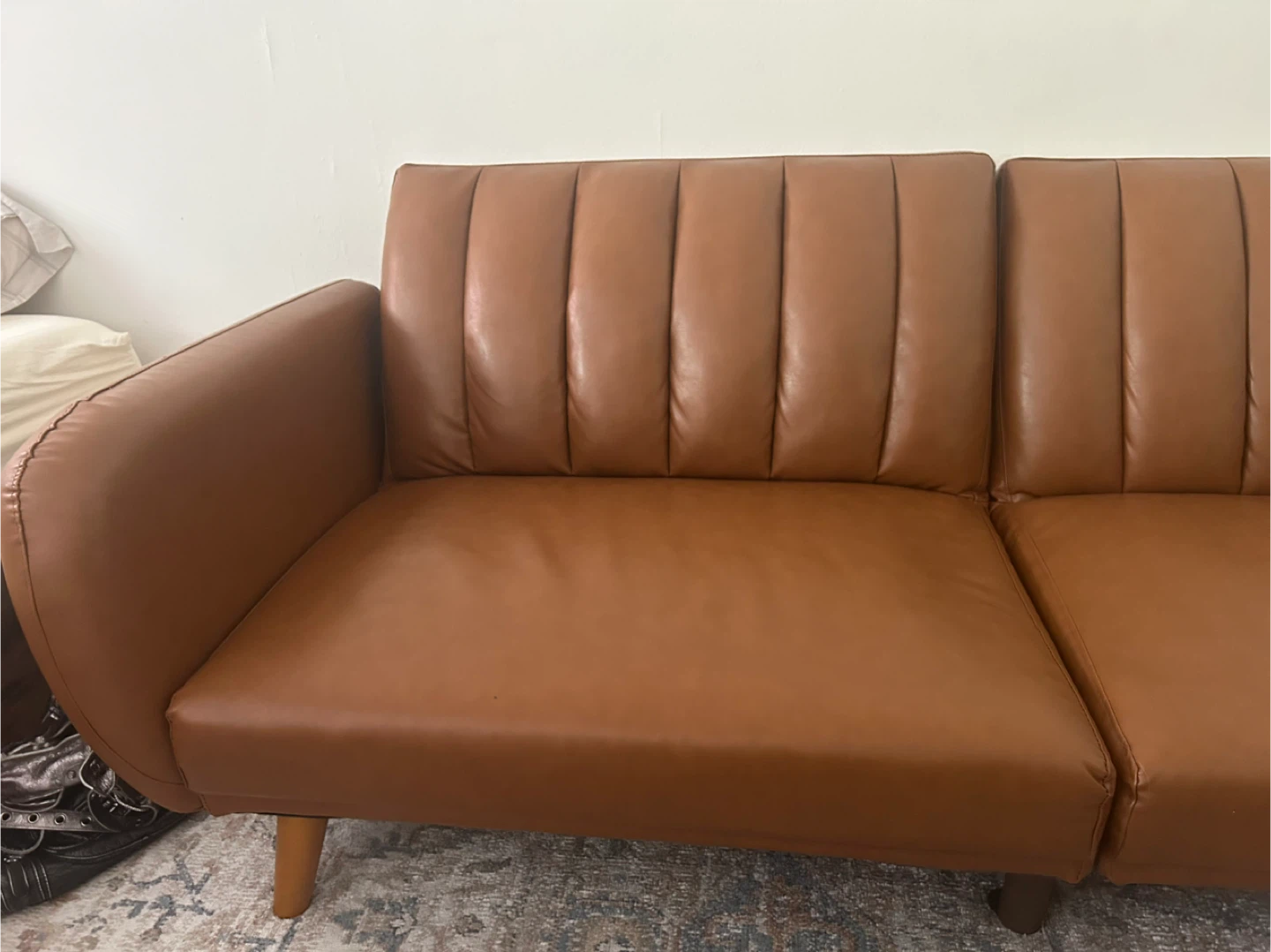 Brown Leather Couch - photo 3