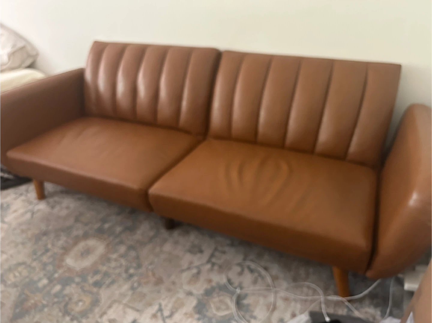 Brown Leather Couch - photo 2