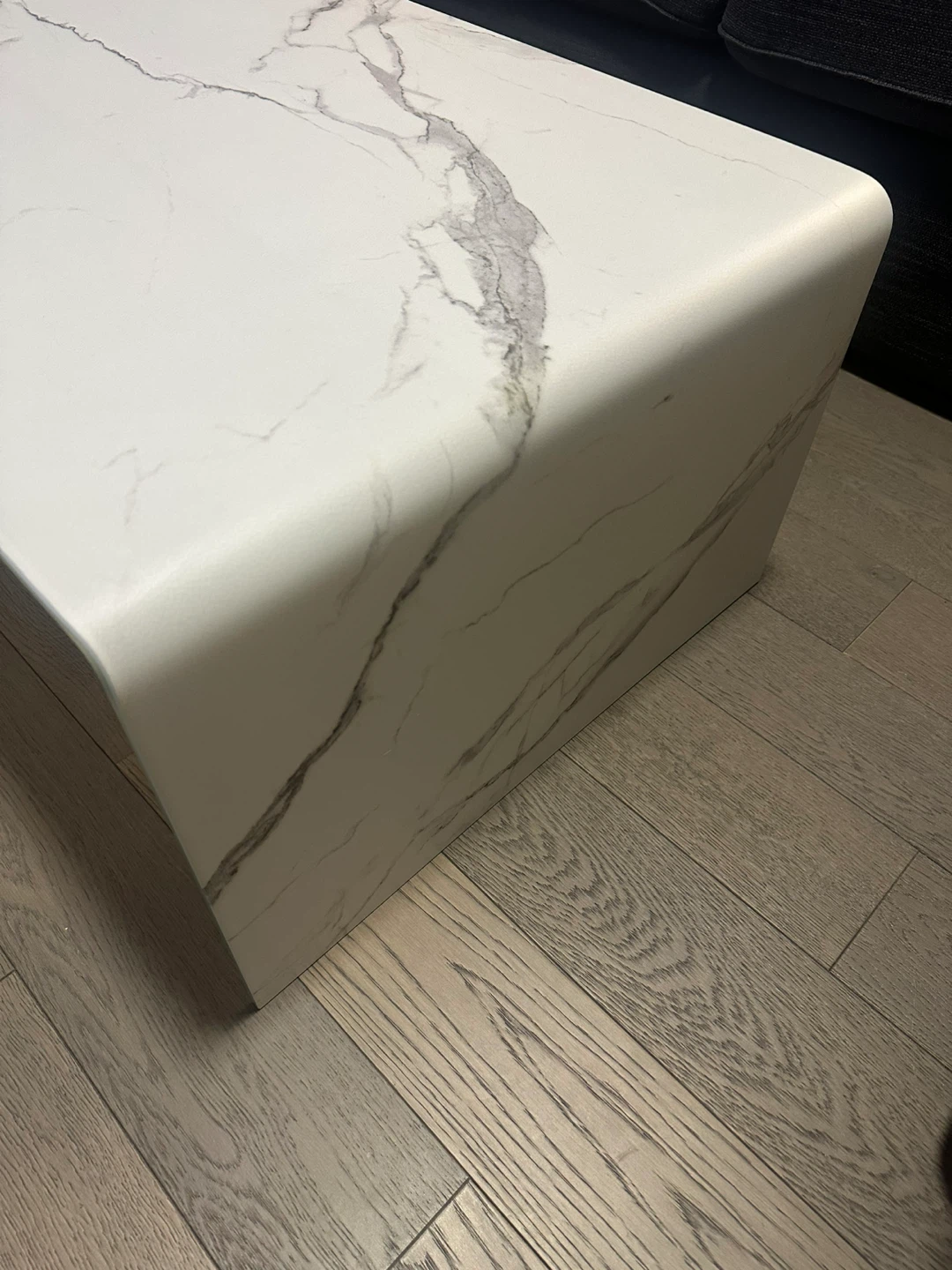 White Marble Glass Coffee Table - photo 3