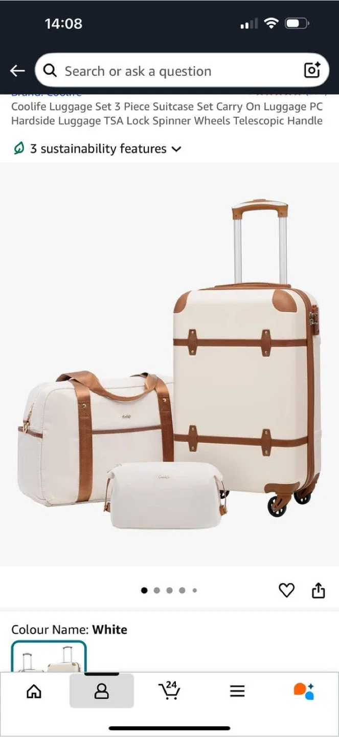 Coolife 3-Piece Luggage Set – Black – Brand New image indicator(5)