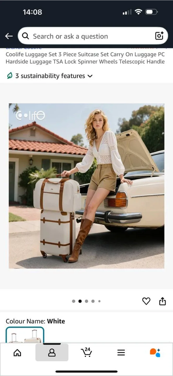 Coolife 3-Piece Luggage Set – Black – Brand New image indicator(6)