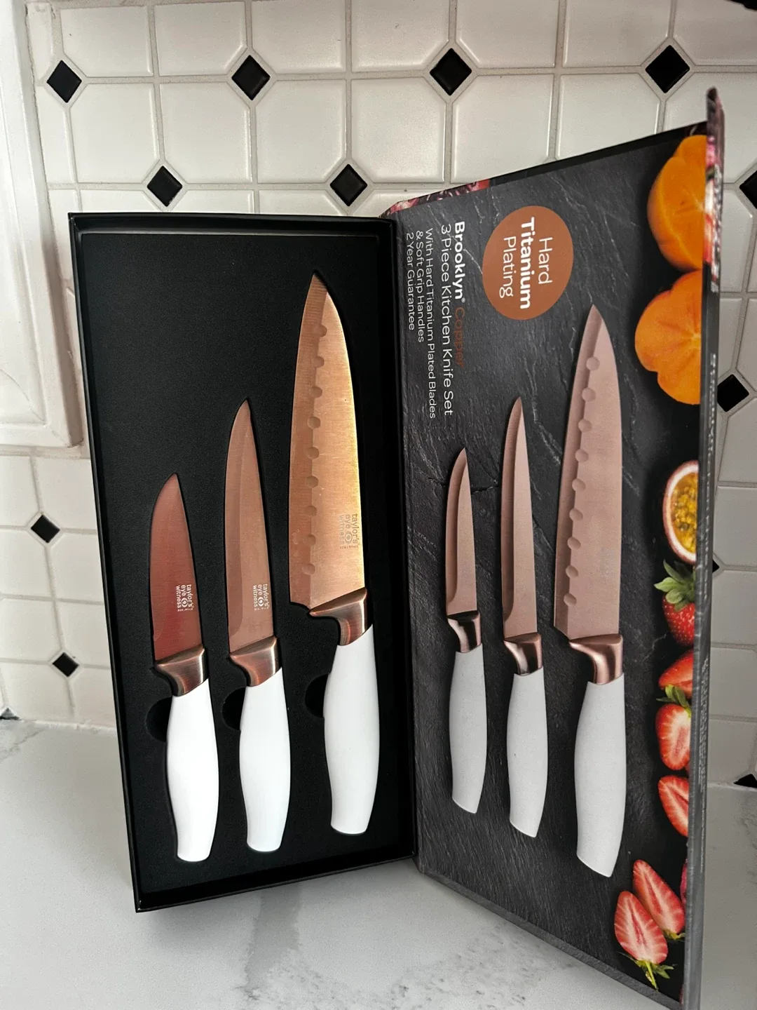 Taylor's Eye Witness Brooklyn Copper 3-Piece Knife Set image indicator(2)
