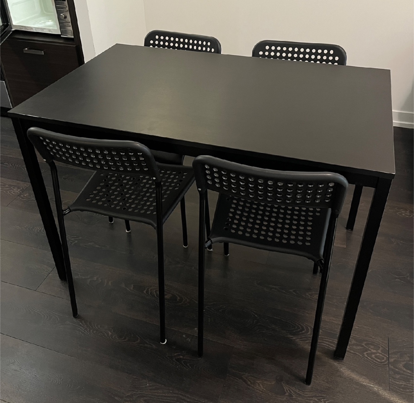 IKEA Black Table & Adde Chairs(four)