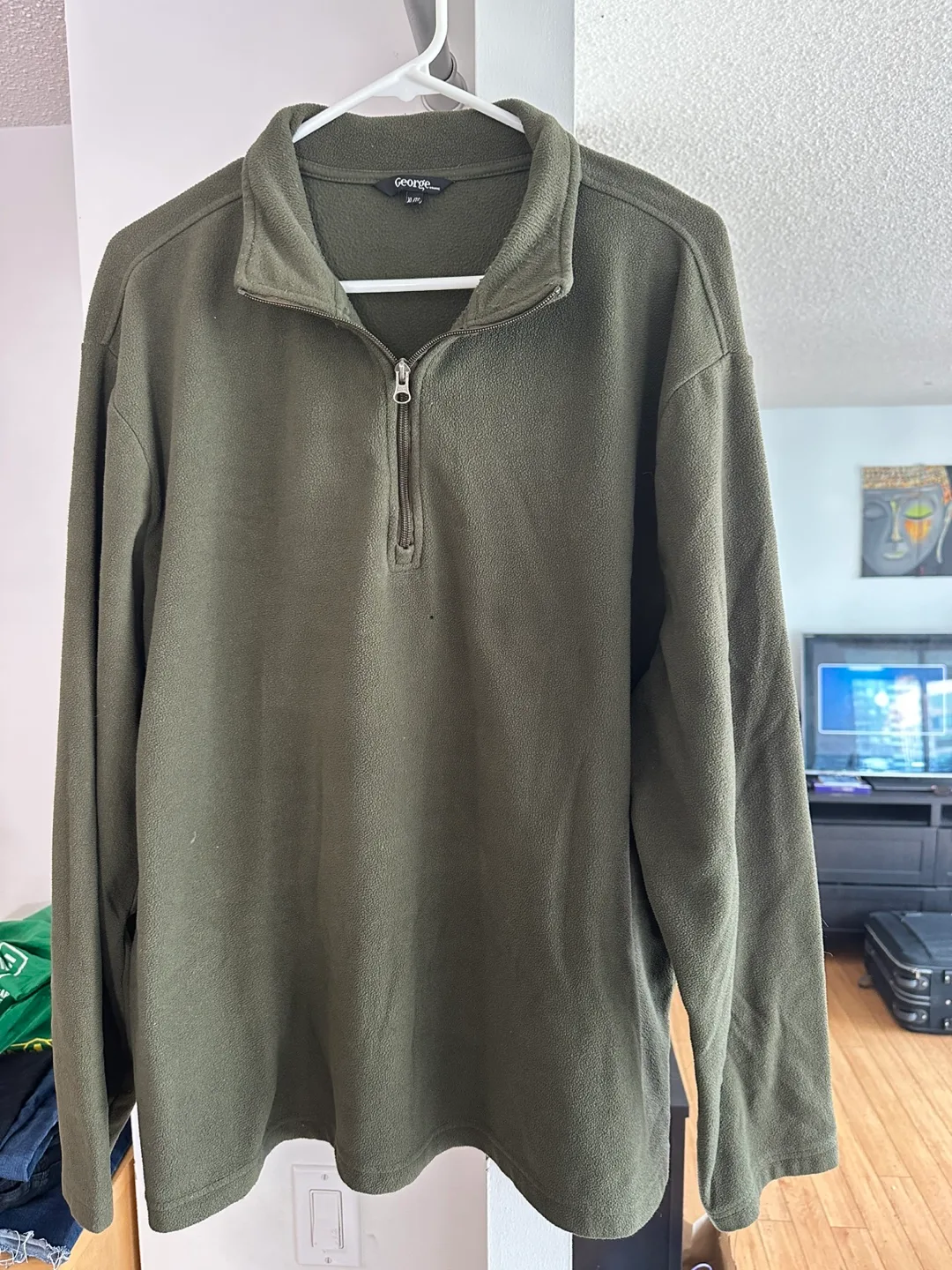 George Olive Green Fleece Pullover - XL thumbnail