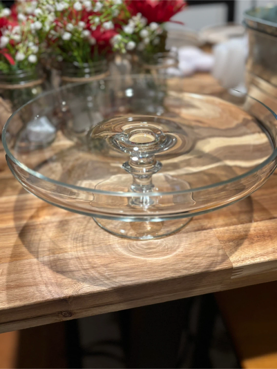 Glass Cake Stand, 10 inch
