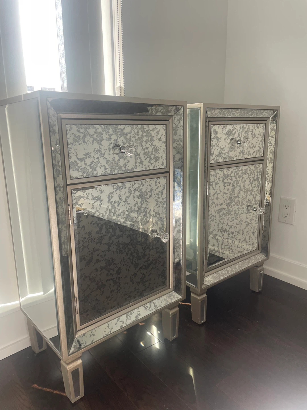 Mirrored Nightstands - Set of 2