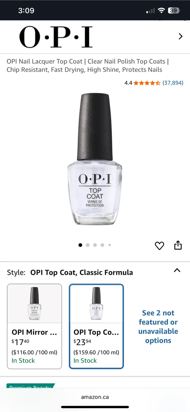 Brand NEW OPI Top and Base Coat  Nail Polishes - Set of 2 image indicator(3)