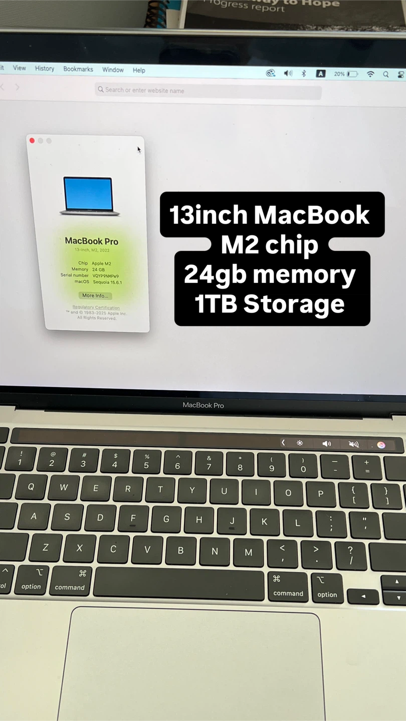 13-inch MacBook Pro M2 Chip, 24GB Memory, 1TB Storage