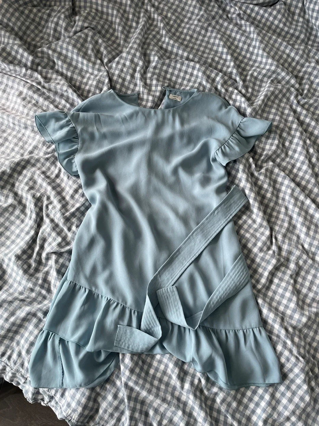 Aritzia Wilfred Light Blue Wrap Dress thumbnail