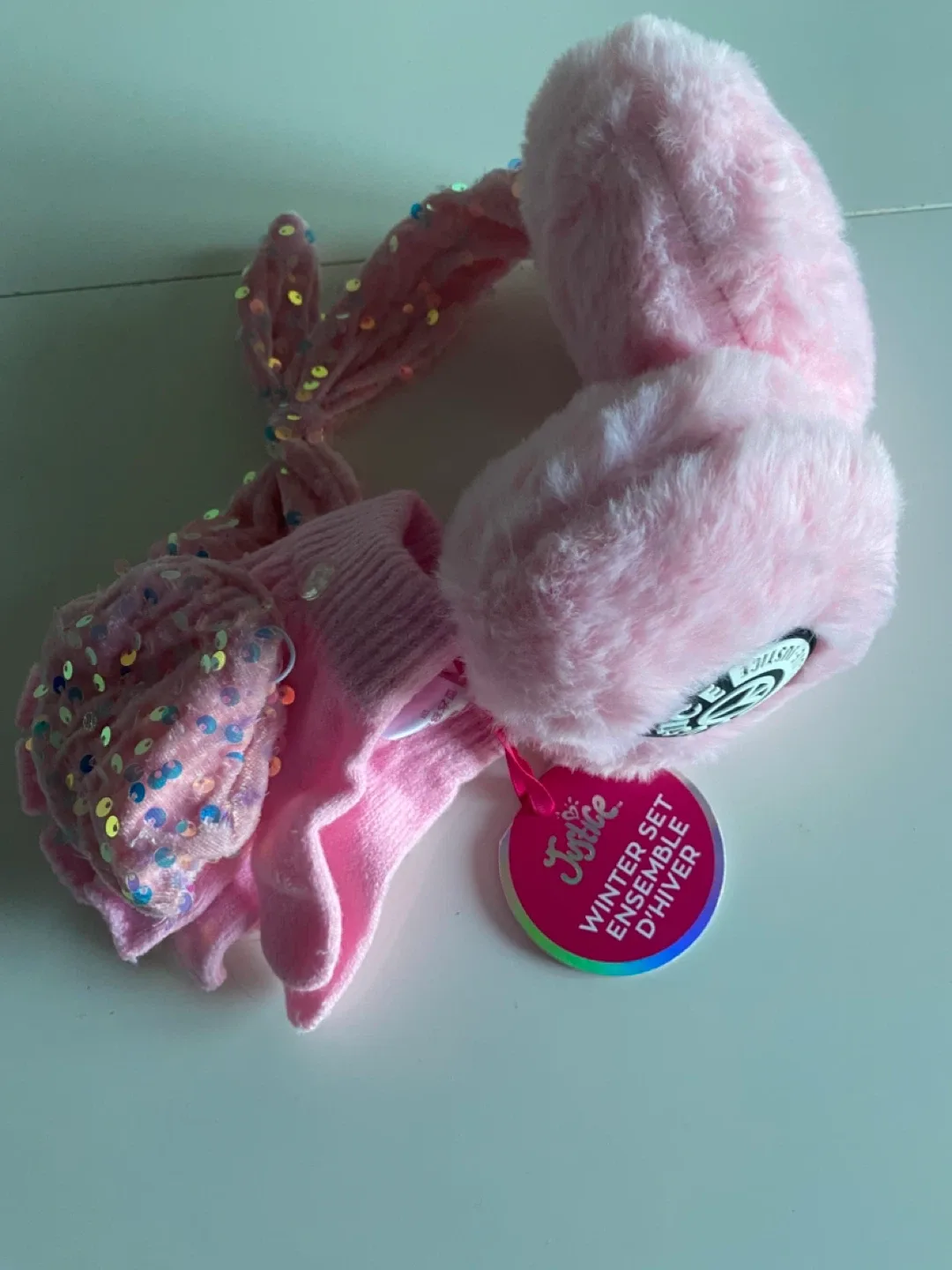 New Justice Pink Winter Set - Earmuffs & Gloves thumbnail