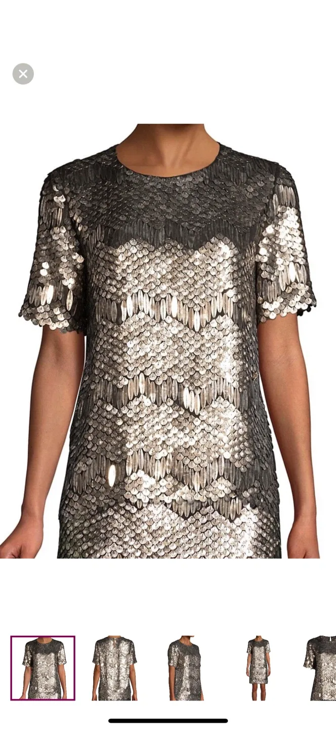 Terani  Black Sequin Embellished Top - Size Small thumbnail