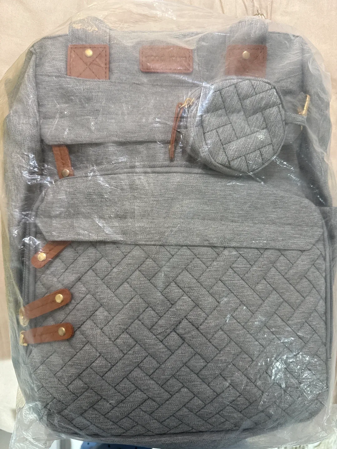 Good Mum Diaper Bag Backpack - Grey thumbnail