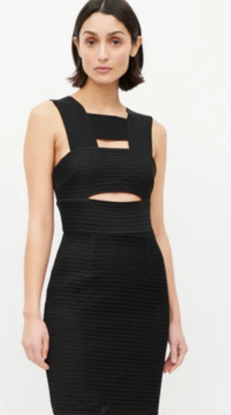 BCBGMAXAZRIA Black Cutout Mini Dress thumbnail
