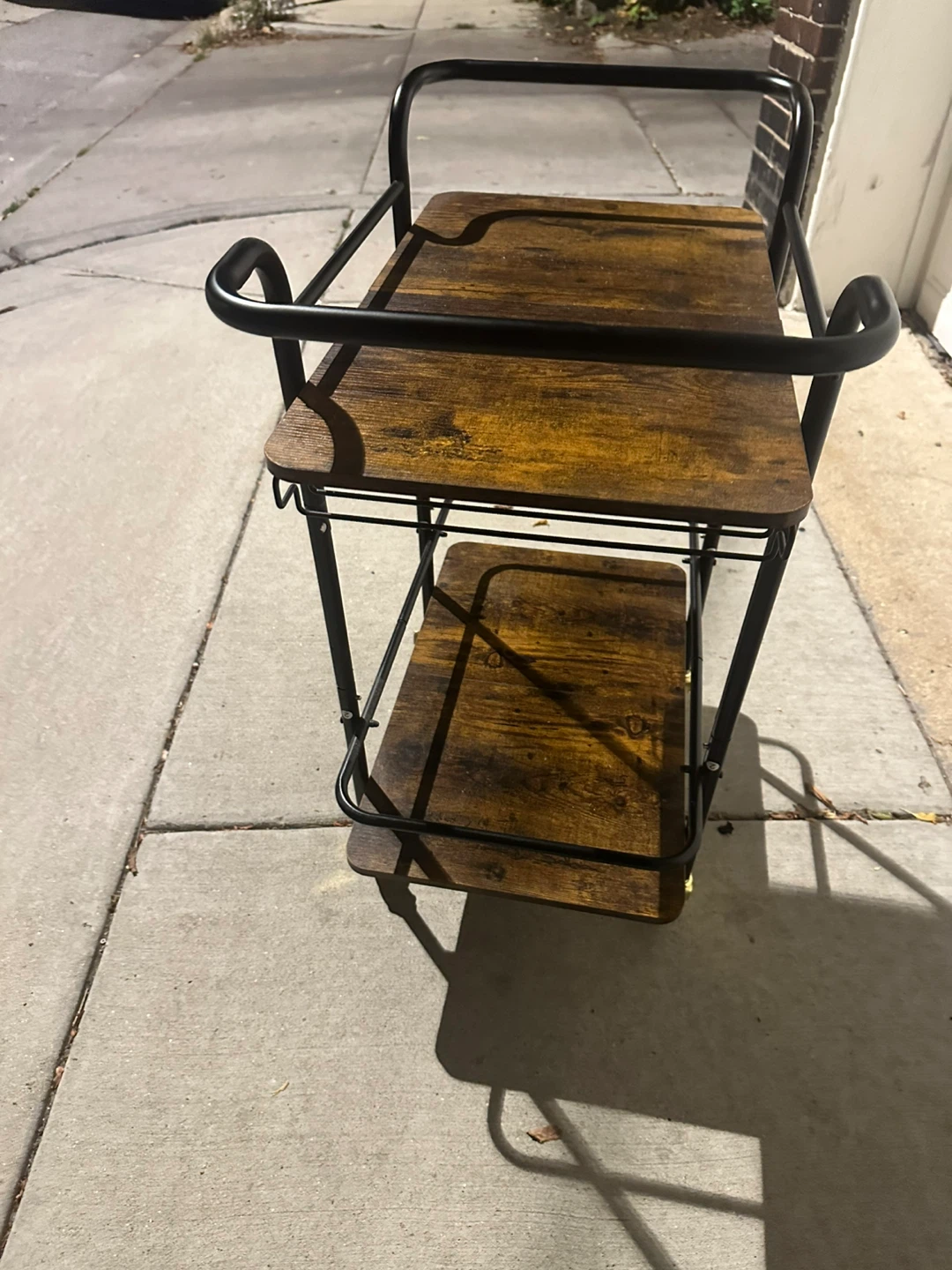 Rolling Bar Cart - Wood & Metal - photo 2